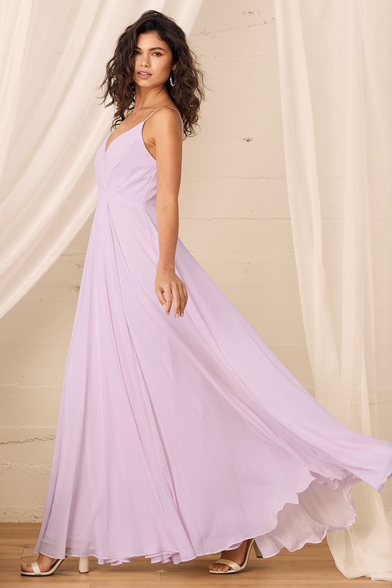 long lavender dress